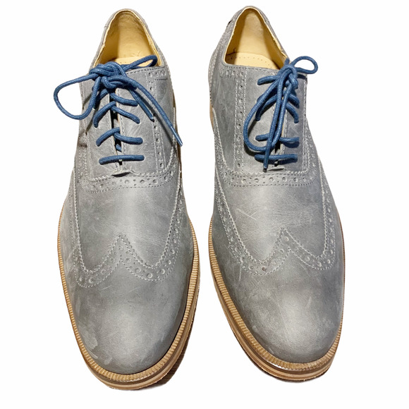 Cole Haan Gray Wingtip Oxfords with Blue Laces main image 7